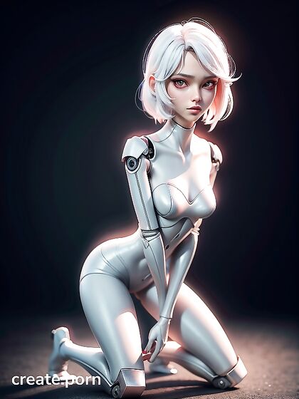 Red-Eyed Beauty with Straight White Hair Seduces in Steamy Hentai Action