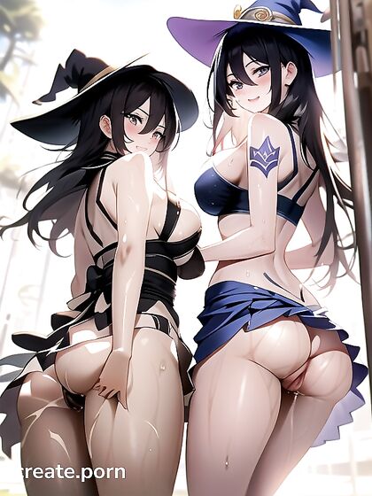 Caitlyn from League of Legends Gets Hands-On in Multi-Colored Hairstyle Hentai Fun