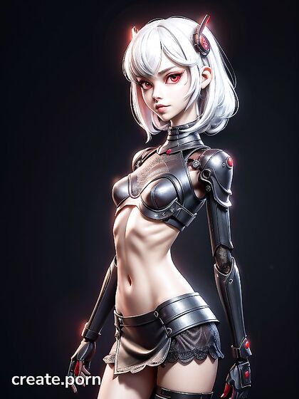 White-Haired Beauty with Red Eyes Teases Her Tiny 18+ Ass inSTEAMING Hentai Action