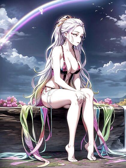 Violet Stones Amidst Golden and Purple Clouds in NSFW Hentai Pleasure