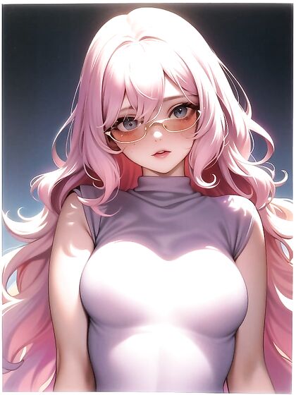 Freckled Girl 18+ with Bubblegum Pink Lips in Grainy Hentai