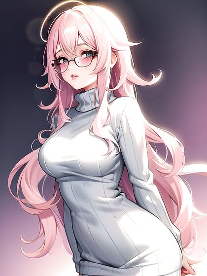 Girl 18+ with Wavy Ombre Hair Glows in Soft Makeup with Subtle Bokeh Light hentai Action