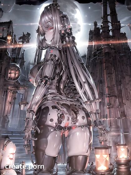 Blushing Beauty in Low-Res Backlit Hentai Pleasure