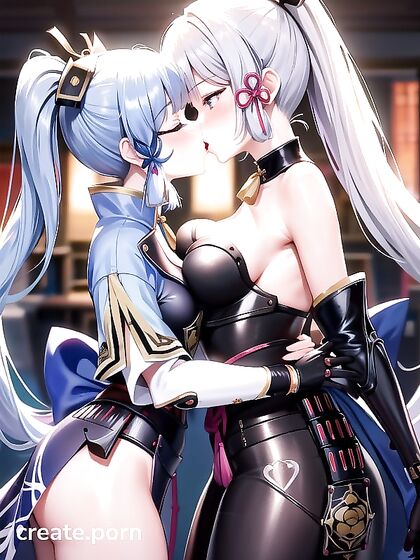 Kamisato Ayaka from Genshin Impact Shares Intimate Kisses in Seductive Hentai Scenes