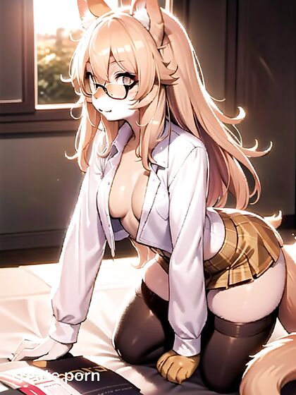 Horny Hentai AI Action with Medium Breasts from the Side View