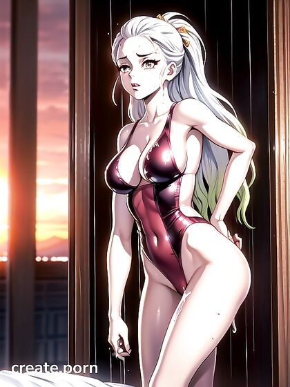 Embarrassed Heroine with Exposed Thighs in Vibrant Manga Hentai Scenes