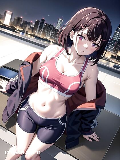 Sitting in a Chair Near HerMonitor Under the Millions of Stars for Naughty Hentai Fun