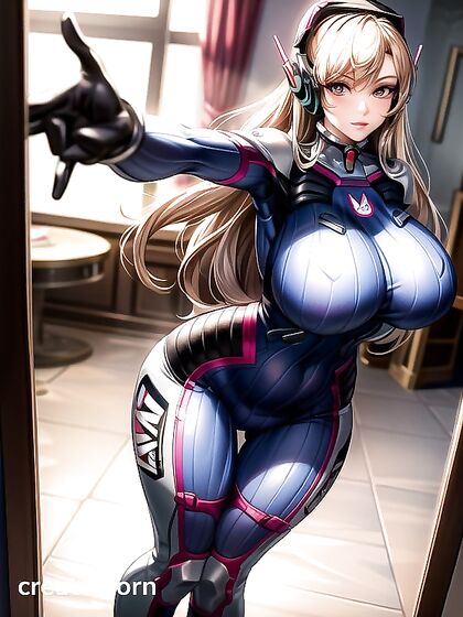 D.va from Overwatch Shows Off Her Massive Breasts in Seductive Hentai Scenes