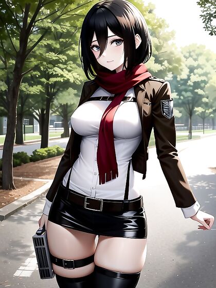 Mikasa Ackerman Takes on the Park in Seductive Hentai Action