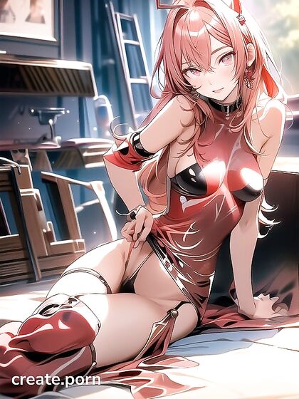 Red-Eyed Seductress in Doggy Style Stares Back for Intense Hentai Pleasure