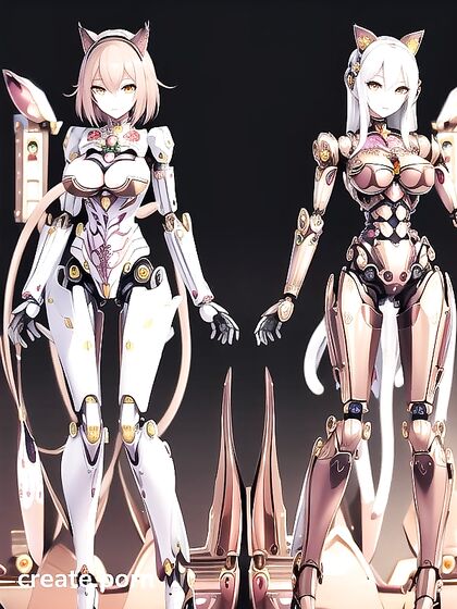 Amazingly Detailed Cat-Robot Fusion in Exquisite Hentai AI Action