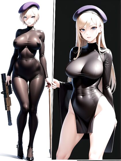 Blonde Sniper with Beret Takes Aim in Seductive Hentai Action