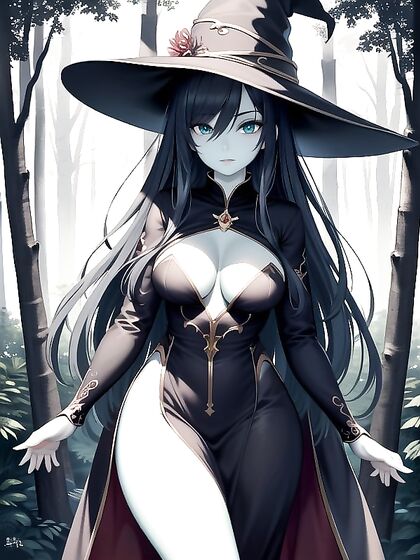 Green-Skinned Witch in Seductive Front View for Steamy Hentai Pleasure