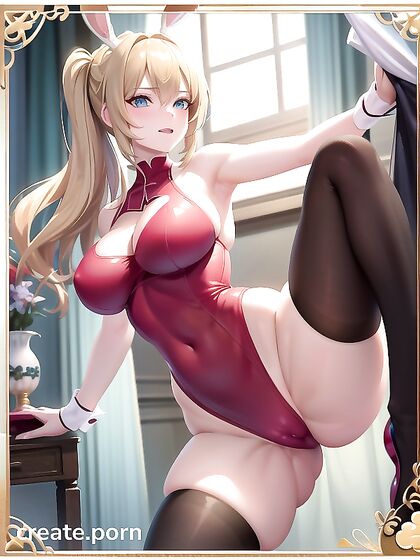Blonde Beauty Raises Her Arms for a Sultry Bust Shot in Hentai AI Action