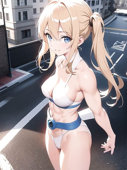 Happy Pigtails Bouncing in Ecstatic Hentai Waist Shots