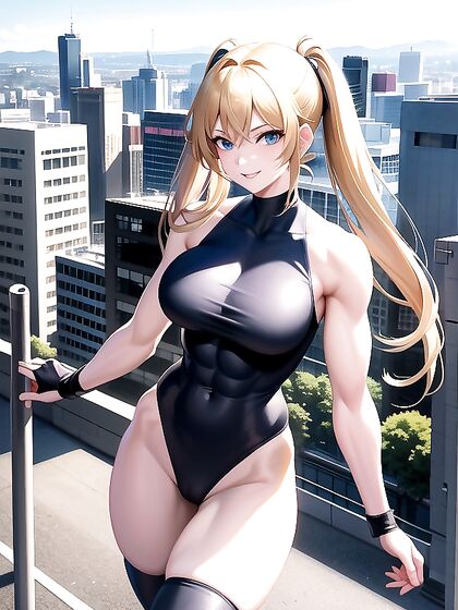 Blonde-Haired Pigtails With Light Brown Skin in Seductive Hentai Action