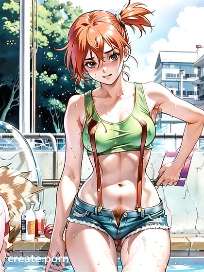 Large-Assed Anime Beauty Splashes into the Pool for Steamy Hentai Fun