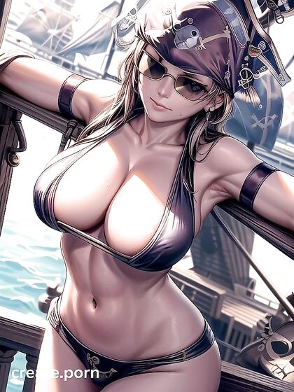 Sensuous Close-Up: arms crossed, sunglasses teasing her gaze in hentai ecstasy