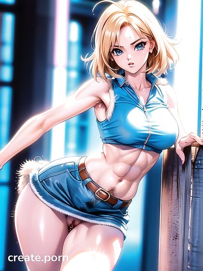 Blonde Haired Manga Beauty with Pubic Hair in Vibrant Hentai Action