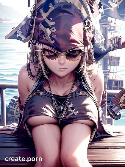 Pirate Chick with Sunglasses Teasing Over the Rail for Ultra-Detailed Hentai Pleasure
