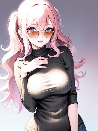 Bubblegum Pink Lips and Retro Shades in Seductive Soft Makeup Hentai Scene