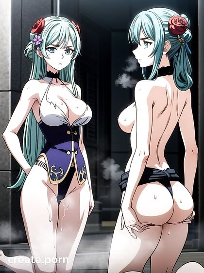 Fit Girl 18+ Stares Intensely at Camera in Seductive Hentai Scenes