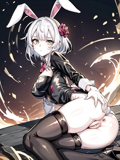 Seductive Bunny in Nylon Stockings Enjoying Thick Line hentai Pleasures