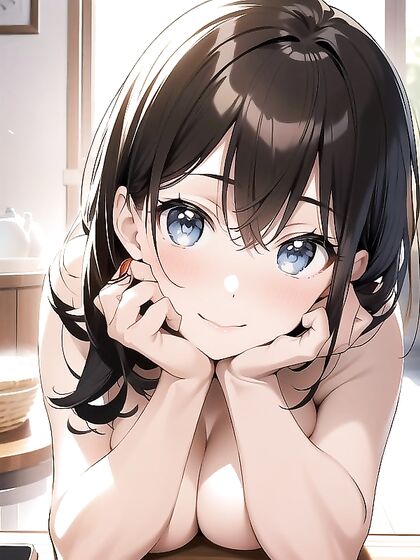 Black-Haired Beauty Enjoys Noon Pleasure by the Window in hentai AIPorn