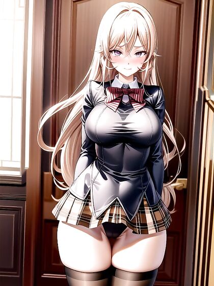 Nakiri Erina Smiles Blushingly in Wet White Panties for Erotic Hentai Pleasure