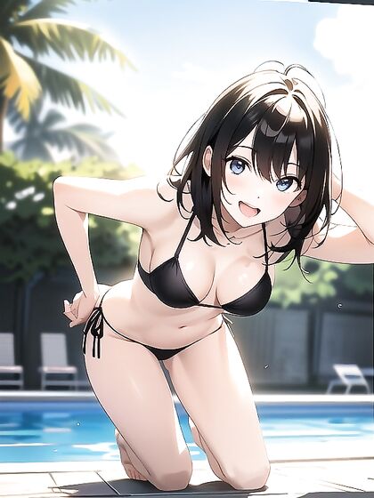 Cute Hentai Girl 18+ Posing Seductively in a Sultry Front View Scene