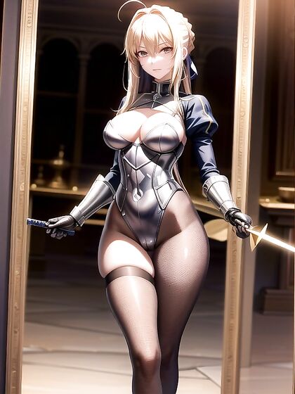 Artoria Pendragon Wears Ultra-Detailed Fishnets for Seductive Hentai Scenes