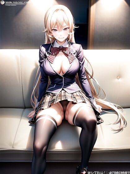 Nakiri Erina Smiles Blushingly With Legs Spread in Seductive Shokugeki No Soma Hentai Scene