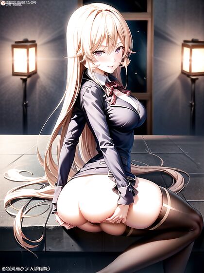 Mischievously Smiling and Blushing, Legs Spread in Ultra-Detailed Hentai Seduction
