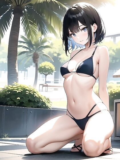 Sunny with Arms Raised in Seductive Hentai Action