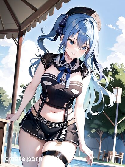Mischievously Blushing in Form-Fitting Clothes at the Oasis Hentai Scene