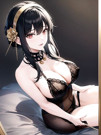 Yor Forger from Spy x Family Seduces in LINGERIE with MASSIVE BREASTS Hentai Action