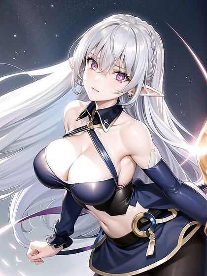 Eleonora Viltaria from Lord Marksman and Vanadis with PointyElf Ears and Glowing Eyes