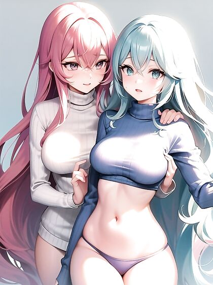 Girl 18+ with Wavy Ombre Hair Basks in Soft Bokeh Lights for Intimate Hentai Moments