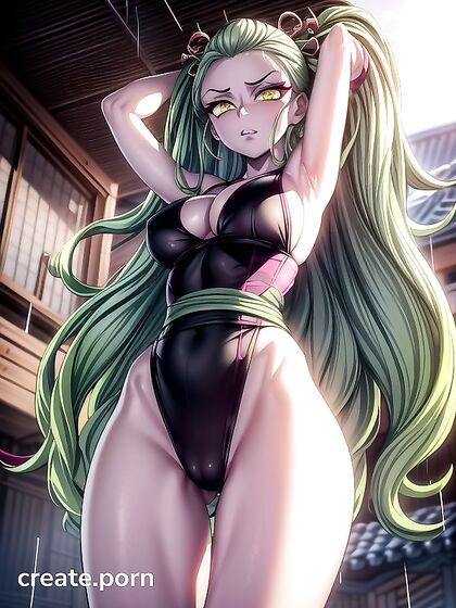 Daki from Demon Slayer in Ultra-Detailed Solo Hentai scenes