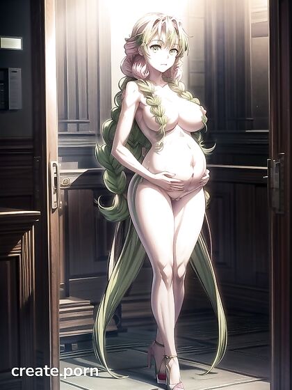 Mitsuri Kanroji from Demon Slayer Struts Nude in High Heels for steamy Hentai Action