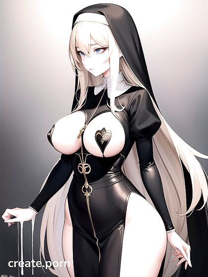 Busty Blonde Nun with Long Hair Seduces in Erotic Hentai Scenes