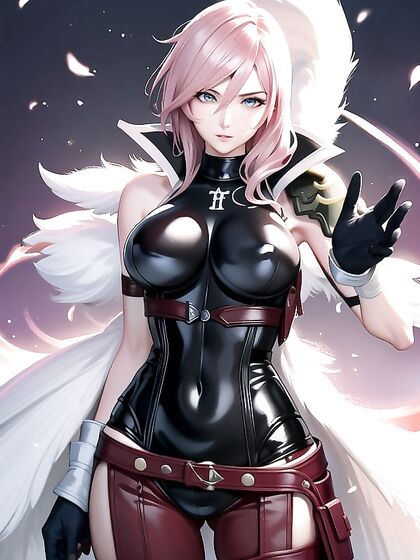 Mature Beauty Lightning from Final Fantasy Seduces in Steamy Hentai AI Image