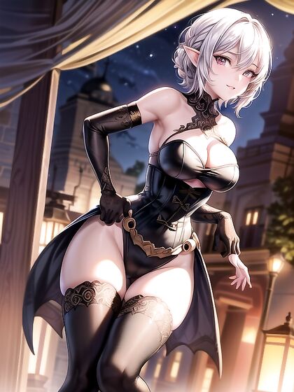 Dark-Skinned Beauty in Pink-Eyed Seduction Wears Sultry Corset for naughty Pleasures