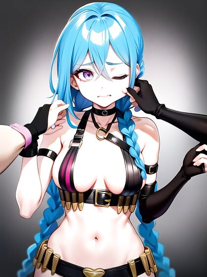 Jinx from League of Legends Gets Her Cheeks Pinched in Steamy Hentai Action