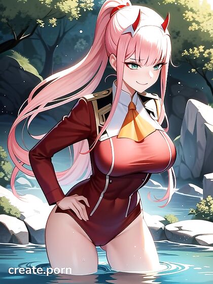 Zero Two’s Shimmering Wet Skin Glows Under the Sunlight in Erotic Hentai Scenes