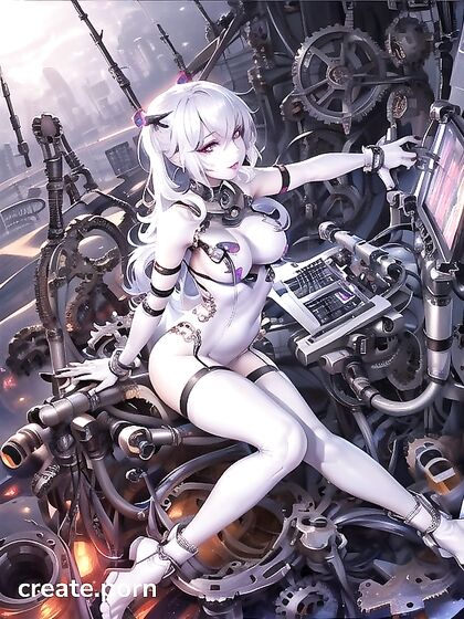 Mechanical Glowing in Erotic Computer hentai Action with One Person