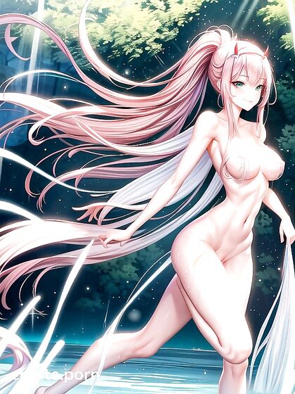 She Winks at the Camera Amid Splashing Water Droplets in Ultra-Detailed Hentai Scenes