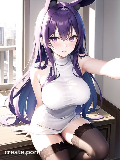 Light Blue-Haired Beauty with Rounded Breasts in Mesmerizing Hentai Action