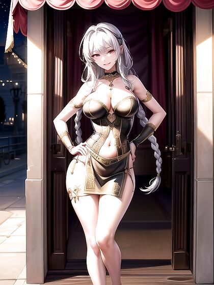 Ultra-Detailed Hentai Fantasy: Pink-Eyed Beauty in Seductive Waist-Shot Action