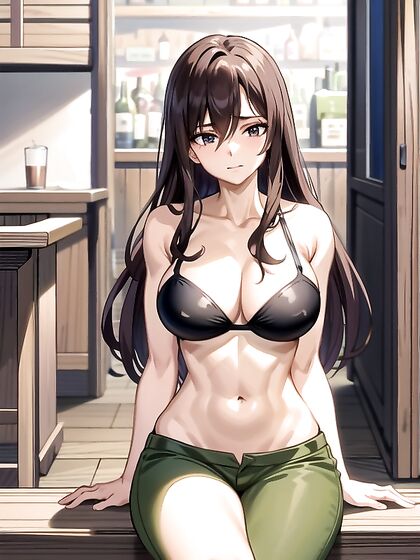 Cana from Fairy Tail Blushes While Sitting Down for Steamy Hentai Fun